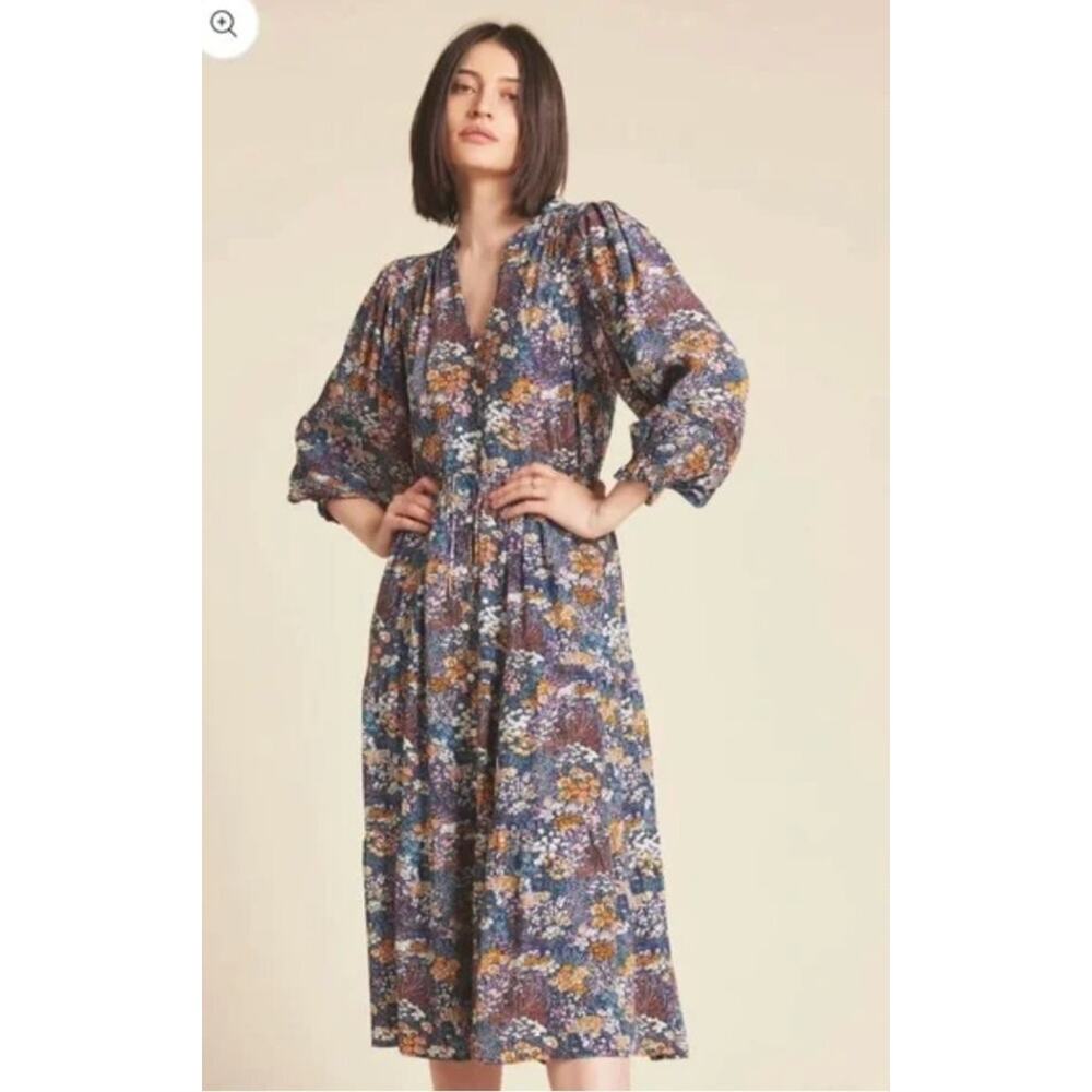 TROVATA Birds of Paradis Sz S Small Sylvie Dress Bijou Glade Floral Fall
